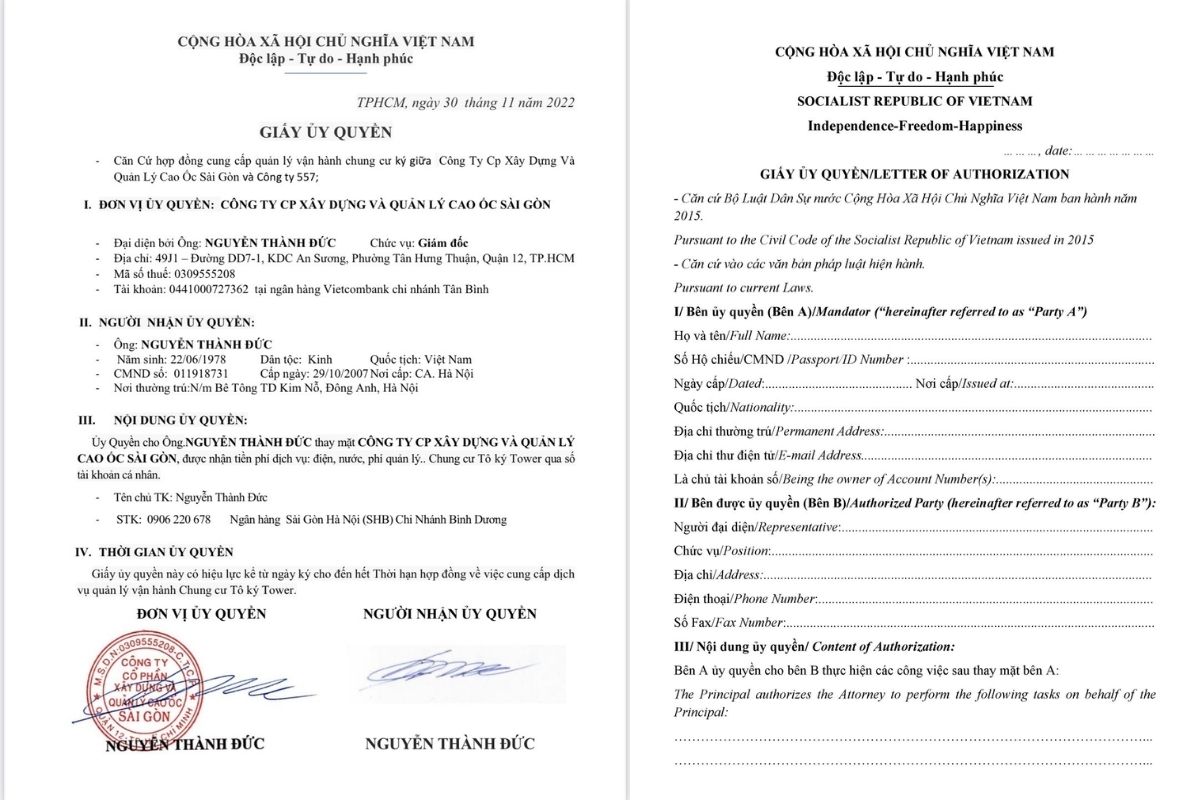Giấy uỷ quyền là gì? Hướng dẫn thủ tục uỷ quyền đúng cách 1 Mẫu giấy uỷ quyền