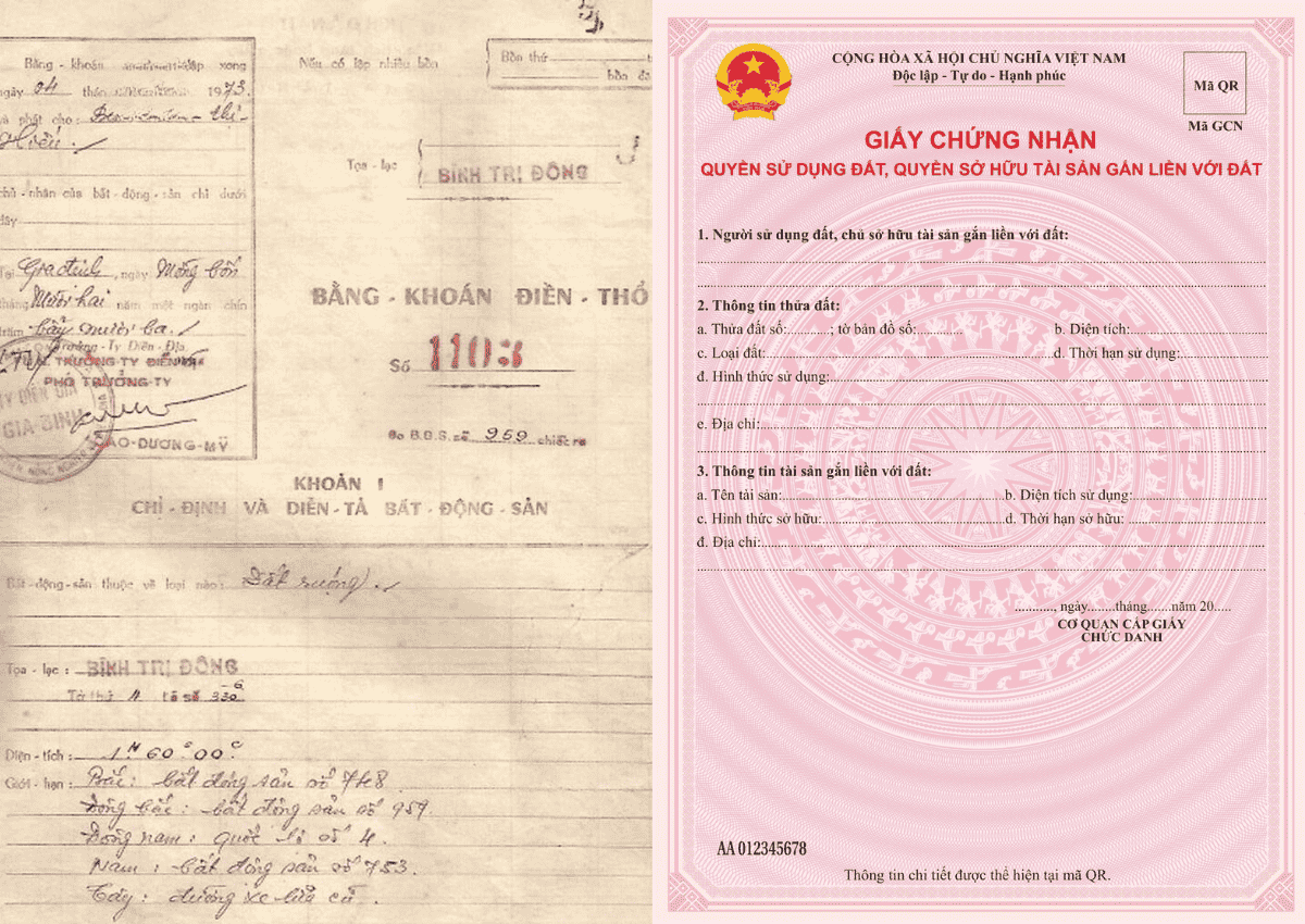 Chuyển đổi bằng khoán đất sang sổ đỏ