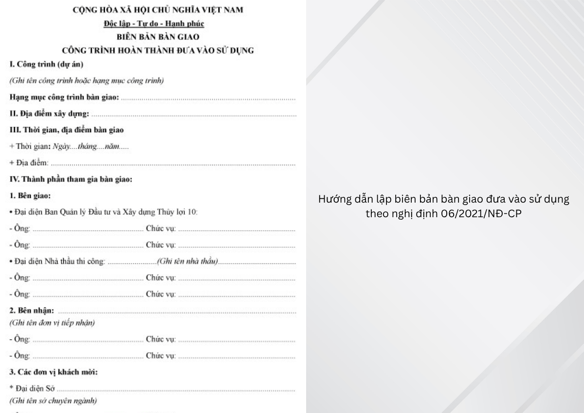 Tải ngay biên bản bàn giao công trình mẫu mới nhất hiện nay 2 Hướng dẫn lập biên bản bàn giao đưa vào sử dụng