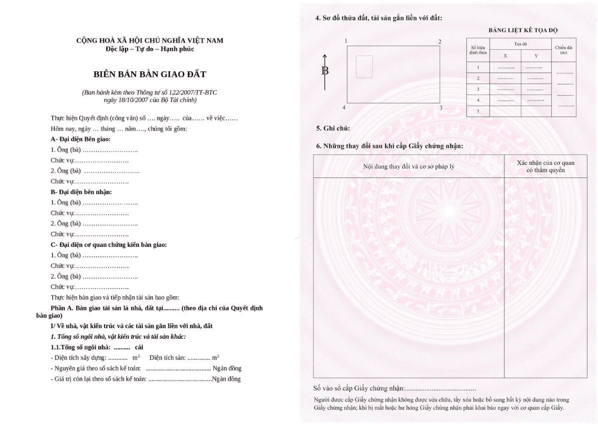 Khi nào cần lập biên bản bàn giao đất