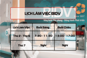 Thời gian làm việc ngân hàng BIDV